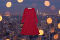 Red dress with long sleeves on a white background